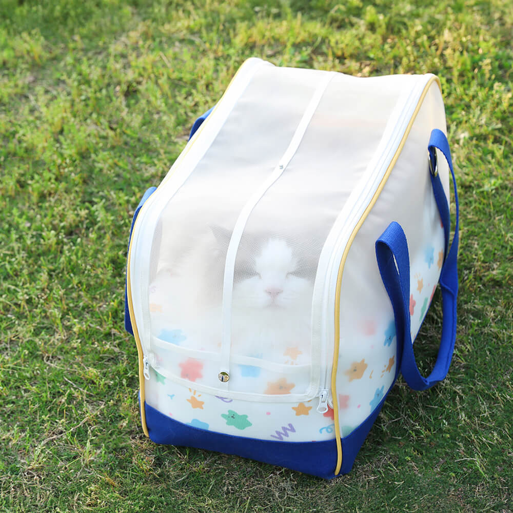 Soft-Sided Breathable Multifunctional Travel Pet Carrier Bag with Bottom Pad