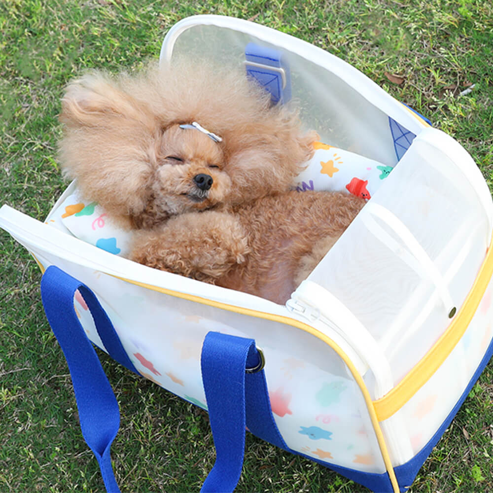 Soft-Sided Breathable Multifunctional Travel Pet Carrier Bag with Bottom Pad