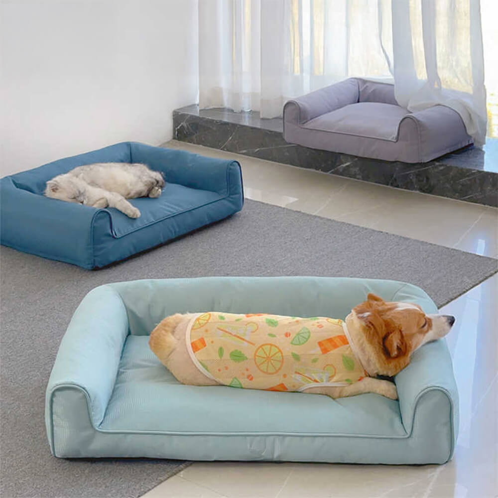 Cama de sofá de perros con refuerzos para perros extraíbles de Oxford.