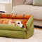 Grand lit rehausseur de siège d'auto pour chien en simili cuir de luxe - Urban Voyager
