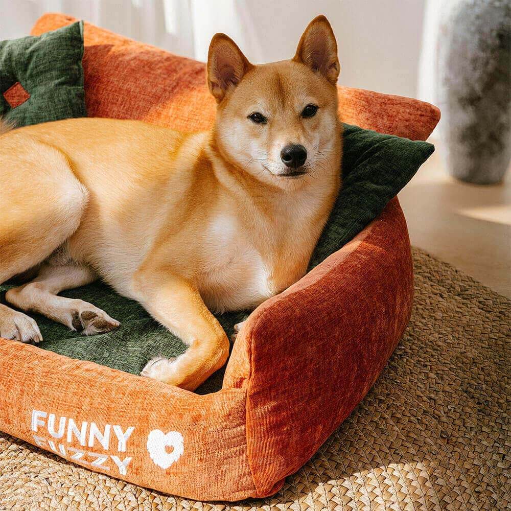 Schlafsofa für Hunde und Katzen im Vintage-Stil aus Chenille-Stoff